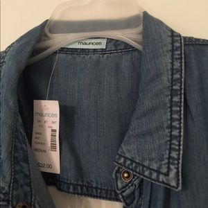 Soft denim button up vest.Size medium. Never worn